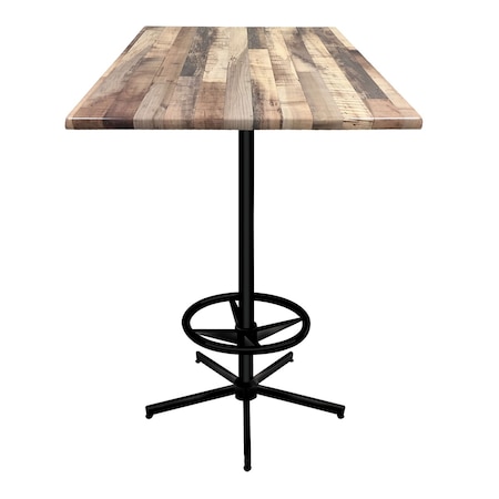 Holland Bar Stool Co 42" Tall In/Outdoor All-Season Table, 36" x 36" Square Rustic Top OD21642BWOD36SQRustic